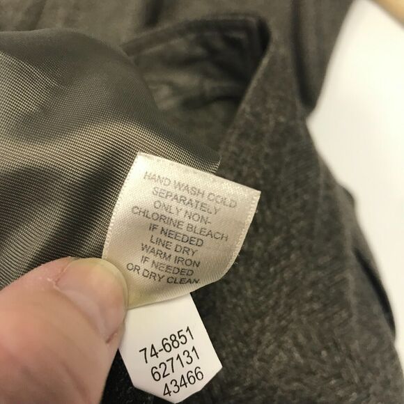 J. Jill Pant Womens 10 Brown Herringbone Tweed Look Mid Rise Flare Leg Pockets - Picture 6 of 11